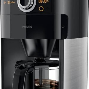 Philips Grind And Brew Coffee Maker With Glass Jug Black/Silver Model - HD7762