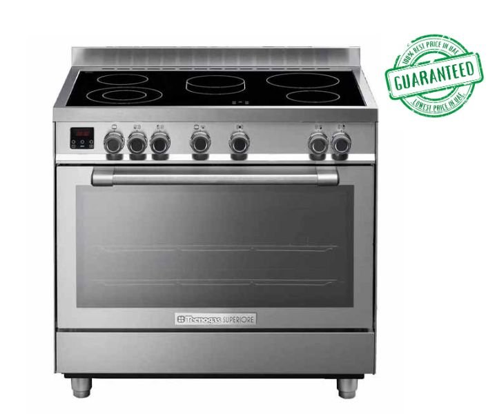 Tecnogas Superiore 90*60 cm Ceramic Cooker Electric Oven With Convection Fan Silver Model-TG-N1X96EVTC  | 1 Year Brand Warranty.