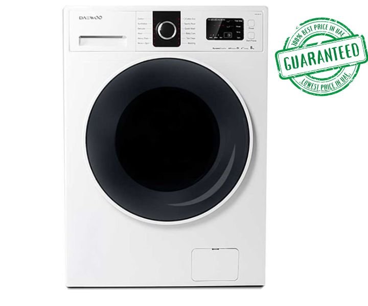 Daewoo 8 KG Front Loading Washing Machine White Model-DWD-GFD1442 | 1 Year Brand Warranty.