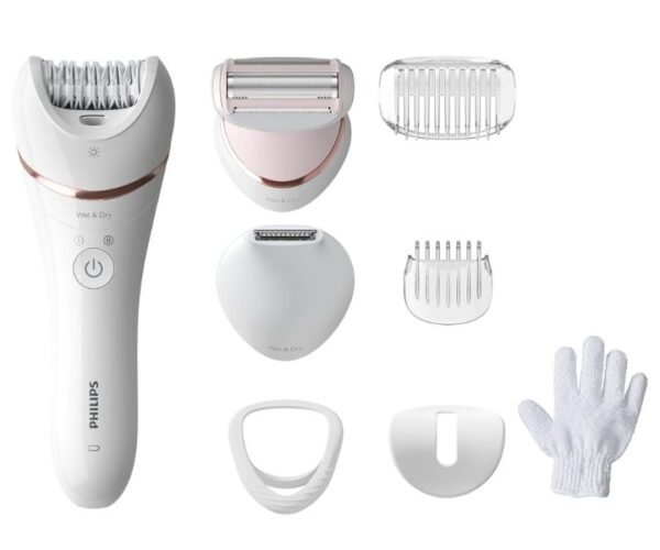 Philips Epilator Series 8000 Wet And Dry Cordless Hair Removal White Model BRE720/01