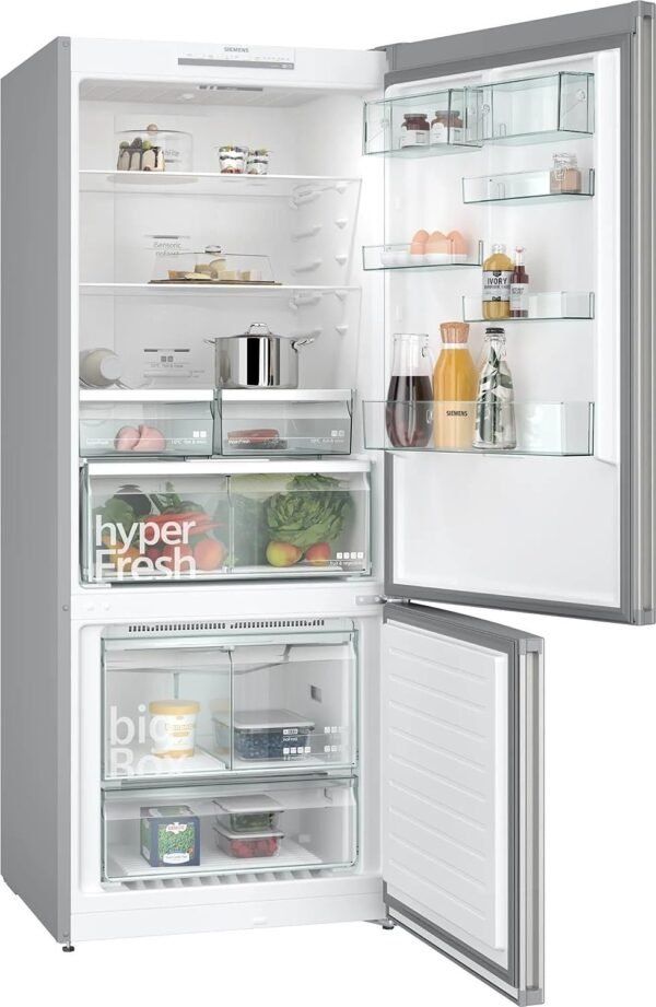 Siemens IQ300 480 Liters Fridge With Freezer At Bottom Silver Model KG55NVL21M | 1 Year Full 5 Years Compressor Warranty - Image 2