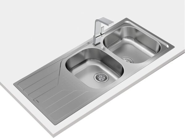 Teka Inset Reversible Sink In 80 cm Stainless Steel Counter Top Model UNIVERSE80T-XP2B1D | 1 Year Warranty - Image 2