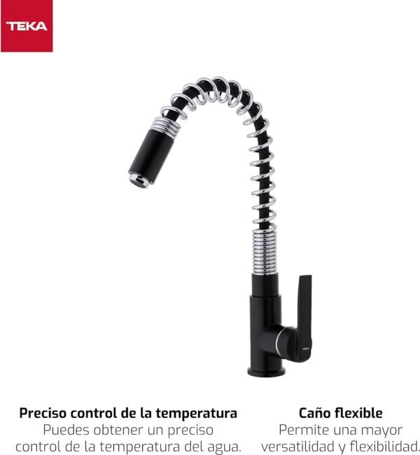 TEKA Semi-Professional Kitchen Tap Mixer With Flexible Spout Black Model IN934N | 1 Year Warranty - Image 3