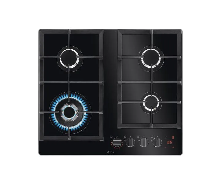 AEG 60Cm 4 Burners Glass Gas Hob Black Model HG694340NB