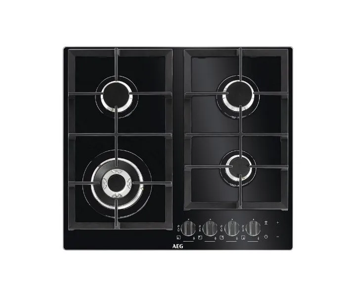 AEG 4 Burners Built In  Glass Gas Hob Black Model HKB64540NB