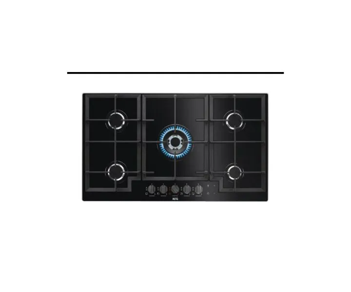 AEG 90Cm 5 Burners Touch Control Built In Gas Hob Black Model HVB95450IB