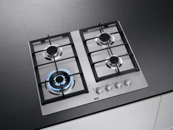 AEG 60Cm 4 Burners Gas Hob  Stainless Steel Model HGB64301UM - Image 2