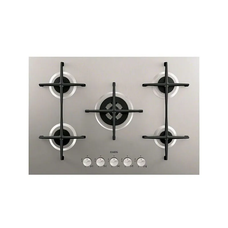 AEG 75Cm 5 Burners Gas Hob Silver Model HG755421UM