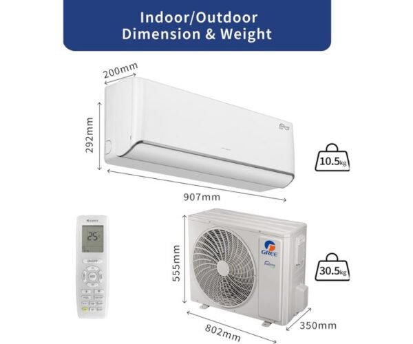GREE 1 Ton Air Conditioner Inverter Compressor 12000 BTU With Wi-Fi Control R410a White Model-I2`PRO-12C3 - 1 Year Full 10 Year Compressor Warranty - Image 3