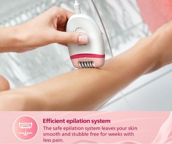 Philips Epilator With Corded Compact Color White/Pink Model-BRE235/00 - Image 2