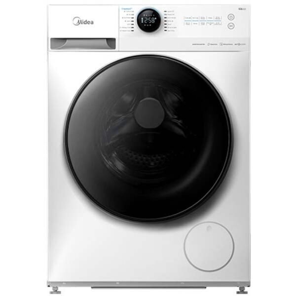 Midea 8/6 KG Smart Washer Dryer With BLDC Inverter Motor, 1400 RPM, Fully Automatic Front Load Washing & Drying Combo, 14 Programs-Quick Wash/Steam Care/Auto Clean, White - Model - MF200D80WBW-GCC - 1 Year Warranty