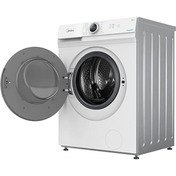 Midea 6KG Front Load Washing Machine with Lunar Dial, 1000 RPM, 15 Programs, Fully Automatic Washer, Digital LED Display, Child Lock, Mute Function, 90° Hygiene, White Model - MF100W60WGCC - 1 Year Warranty - Image 2