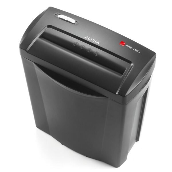 Rexel Alpha 5 Sheet Manual Cross Cut Shredder for Home or Small Office Use, 14 Litre Bin, Black Model 2102023 - 1 Year Warranty