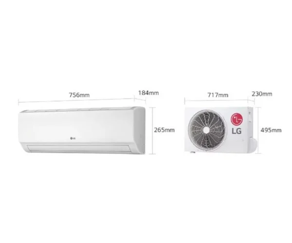 LG 0.9 Ton Split Air Conditioner, 9000 BTU, Dual Fixed Speed, Split On AND Off, Rotary Compressor, Color White Model – S4UH09TZCAA / T09SMH – International Version. - Image 2