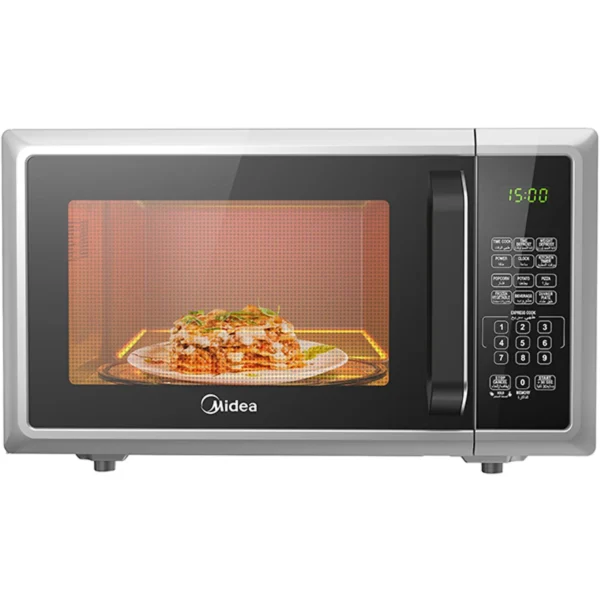 Midea 25L Digital Microwave Oven with Digital Touch Control, 900W Power, Child-Safety-Lock, 10 Power Levels, LED Display Silver Model – EM925A2GU-SL – 1 Year Warranty