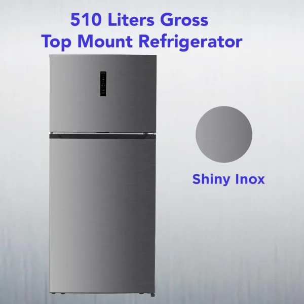 Super General 510 Liters Gross Top Mount Refrigerator LED Lighting, No-Frost, Dual Inverter Compressor, Inox Model – SGR515i – 1 Year Full 10 Year Compressor Warranty - Image 2