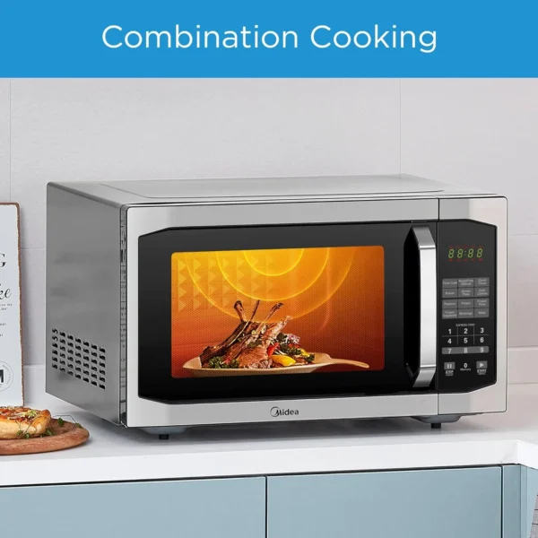 Midea 42L Microwave Oven with Grill, Digital Touch Control, 1000W Power, Child-Safety-Lock, 7 Auto Menus, LED Display Large Capacity, Silver Model - EG142A5L – 1 Year Warranty - Image 2