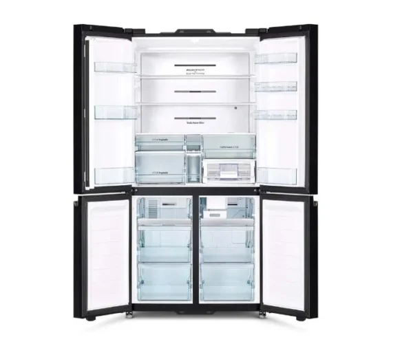 Hitachi 720 Liter Side by Side Refrigerator, French Door, 4 Doors, Inverter Compressor Dual Fan Cooling, Automatic Ice Maker-Quick Freezing Color Black Model – RWB720VUKO4GBK – 1 Year Full 10 Years Compressor Warranty - Image 2