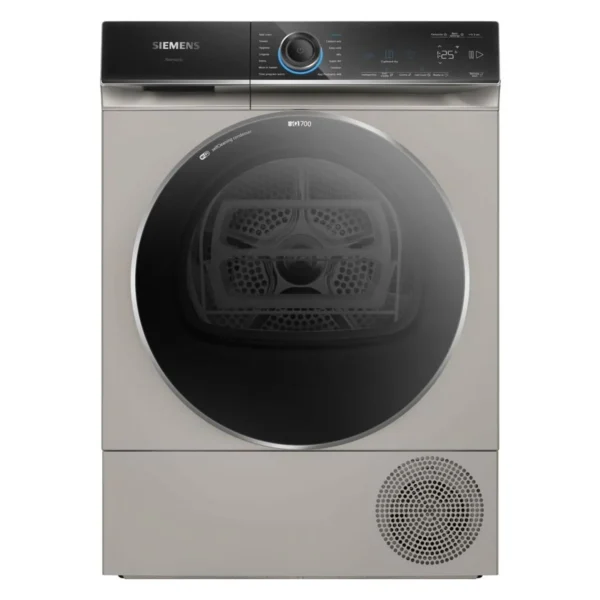 Siemens 9 Kg Front Load Heat Pump Dryer, iQ700, Home Connect, Energy Efficient, VarioSpeed, Color Inox Silver Model – WQ45B2BXGC – 1 Year Full Warranty