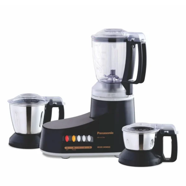 Panasonic 1.5 Liter Mixer Grinder, 1000 W, 3 +PULSE Speed, Color Black Model – MX-AC300KTZ – 1 Year Warranty.