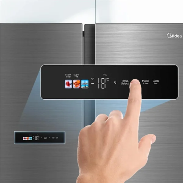 Midea 791 Liter Side By Side Refrigerator, Frost Free, Wi-Fi Connectivity, Voice Assistant, Multi-Air Flow, Inverter Quattro, Color Silver Model – MDRS791MIE46AE – 1 Year Full 5 Years Compressor Warranty. - Image 2