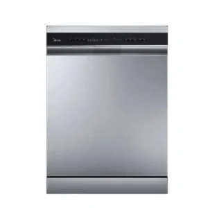 Midea 14 Place Settings Smart Freestanding Dishwasher, 8 Programs, Wi-Fi, Delay Start Half Load Function, Silent High Energy Efficient, Rapid Wash, Child Lock, Self Cleaning Silver Model – WQP14-W7633CS – 1 Year Warranty