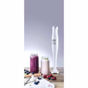 Black+Decker 300W Stick Blender with Calibrated Beaker and Dual Variable Speed Control White Model - BD - SB2500-B5 – 1 Year Warranty.