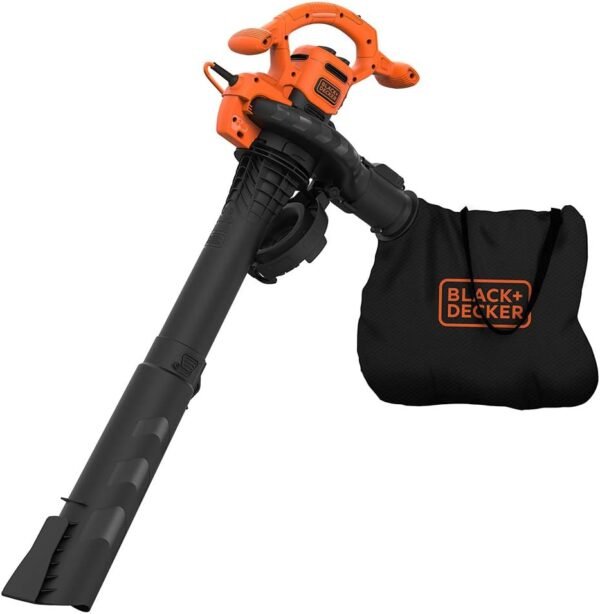 Black+Decker 3-in-1 Electric Blower/Vacuum/Mulcher, 2600W, Black/Orange - BD-BEBLV260-GB - 1 Year Full Warranty
