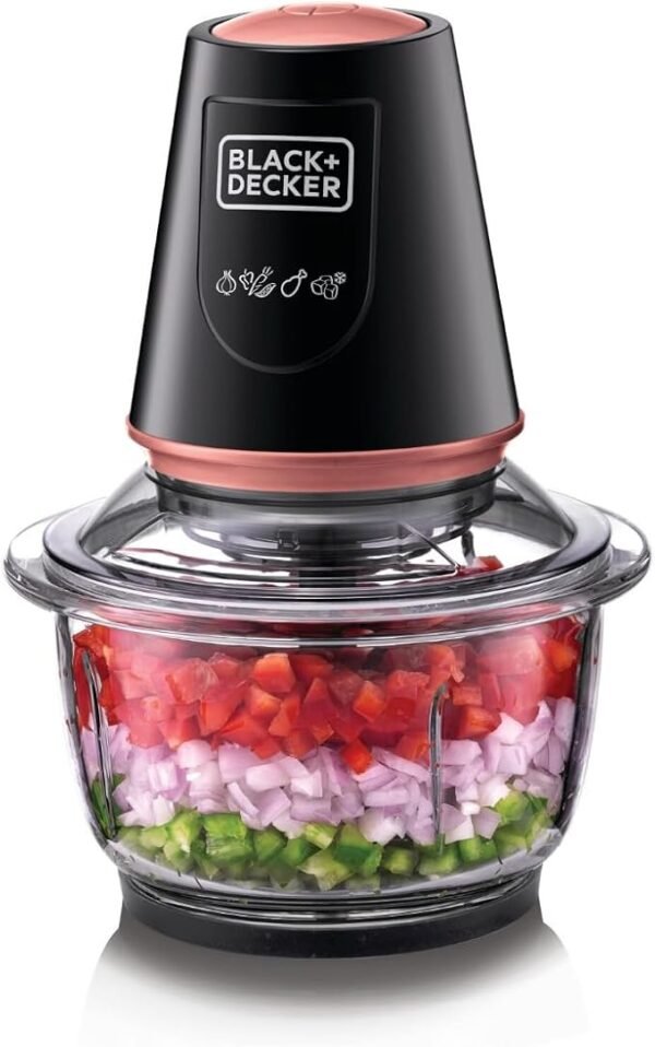 Black+Decker Vertical Chopper With Glass Bowl 400 W - BD-GC430-B5 - 1 Year Full Warranty