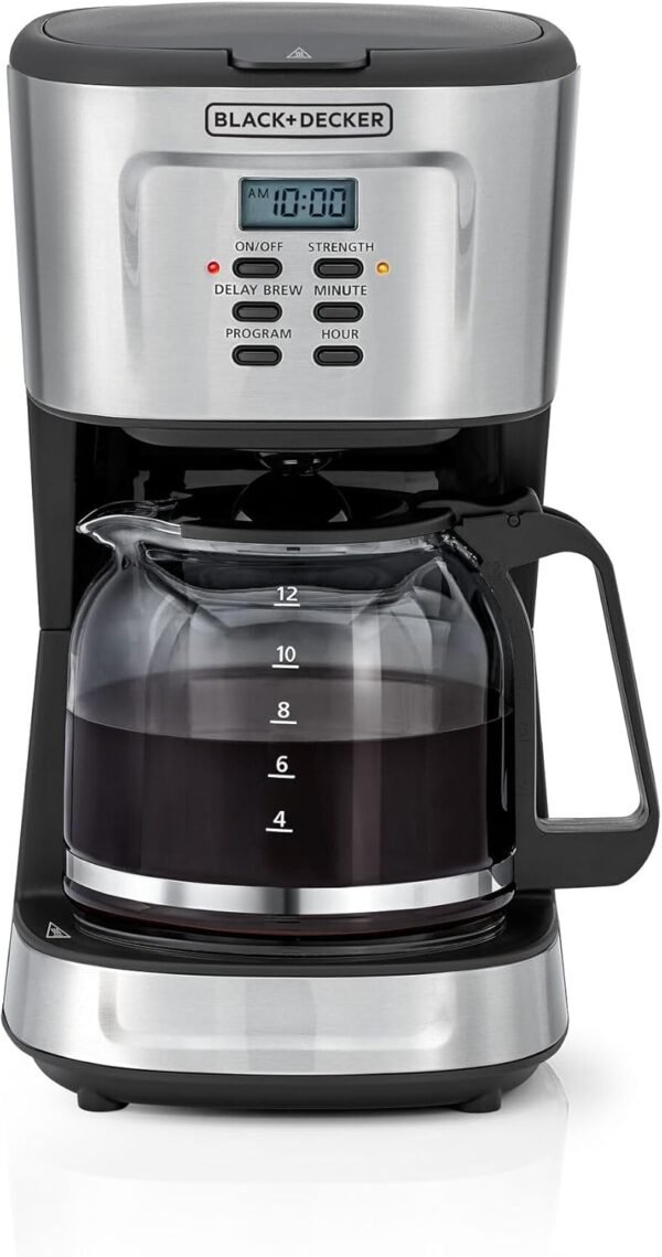 BLACK+DECKER 12-Cup Coffee Maker, 900W Programmable Drip Coffee Machine - BD-DCM85-B5 - 1 Year Full Warranty