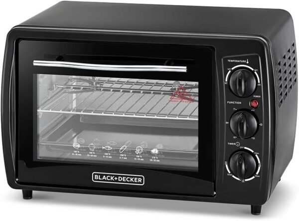 Black & Decker 1380W, Toaster Oven, Double Glass Door , Toasting/Baking/Broiling - BD-TRO19RDG-B5  - 1 Year Full Warranty