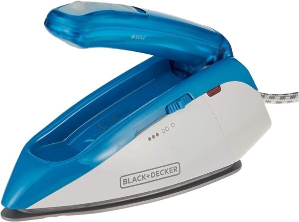 Black & Decker 1085W Dual Voltage Travel Steam Iron, Blue - Ti250-B5 - 1 Year Full Warranty