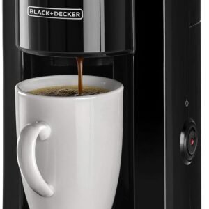 BLACK+DECKER Coffee Maker, 350W, 125ml Water Tank, Compact One-Cup Coffee Machine Color Black - BD-DCM25N-B5 - 1 Year Full Warranty