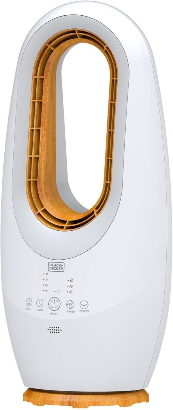 Black & Decker 58CM, 2-in-1 Bladeless Fan, 45W , White LED Lamp, Remote Control - BD-FBL58-B5 - 1 Year Full Warranty