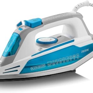 Black+Decker 2800W 2 way Auto Shut-Off Anti Drip, Steam Iron, Blue - X2800-B5 - 1 Year Full Warranty