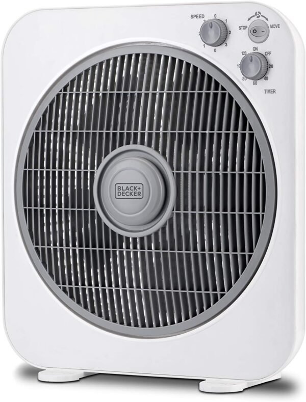 Black & Decker, 40W, Box Desk Fan 12 Inch Diameter, Portable/Travel - BD-FB1220-B5 - 1 Year Full Warranty