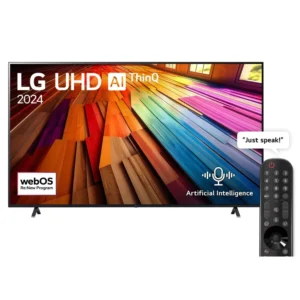 LG 75 Inch 4K UHD Al Smart TV, UT80 Series, WebOS 24, HDR10, Al Magic Remote, Color Black Model – 75UT80006LB