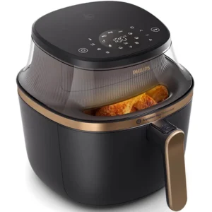 Philips 4.2L, Air fryer See-through Cooking Window, 1400W 16 Cooking Functions, Touchscreen, Rapid Air Plus Technology, Black Model – NA322/09 – 1 Year Warranty