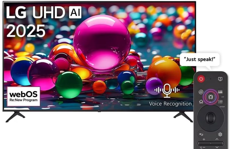 LG 65 Inch 4K UHD Al Smart TV, UA85 Series, AI Magic Remote, Ready HDR10, WebOS 25, Color Black (2025) Model - 65UA8500LA IDN - International Version