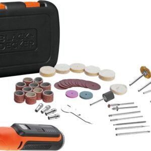 Black+Decker Cordless Rotary Tool 8V, 53pcs Accessories Kit Box - BD-BCRT8IK-XJ  - 1 Year Full Warranty