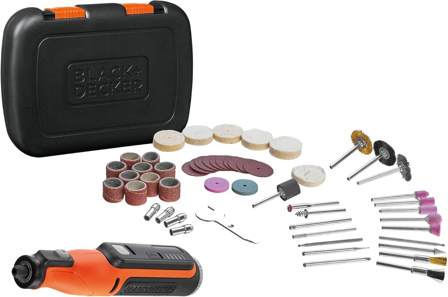 Black+Decker Cordless Rotary Tool 8V, 53pcs Accessories Kit Box - BD-BCRT8IK-XJ - 1 Year Full Warranty