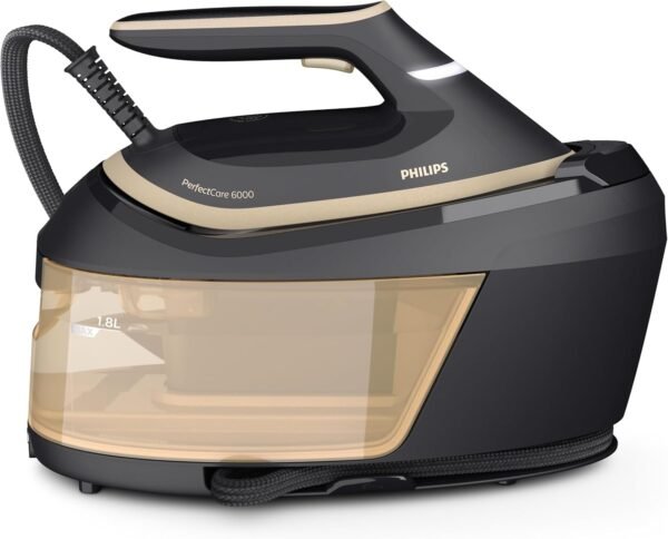 Philips 1.8 Litres PerfectCare Steam Generator Iron, 2400 Watts, Color Black/Gold Model – PSG6064/86 – 1 Year Full Warranty.