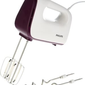 Philips 400W Mixer Double Balloon Beater, White/Purple – HR3740/11 – 1 Year Full Warranty