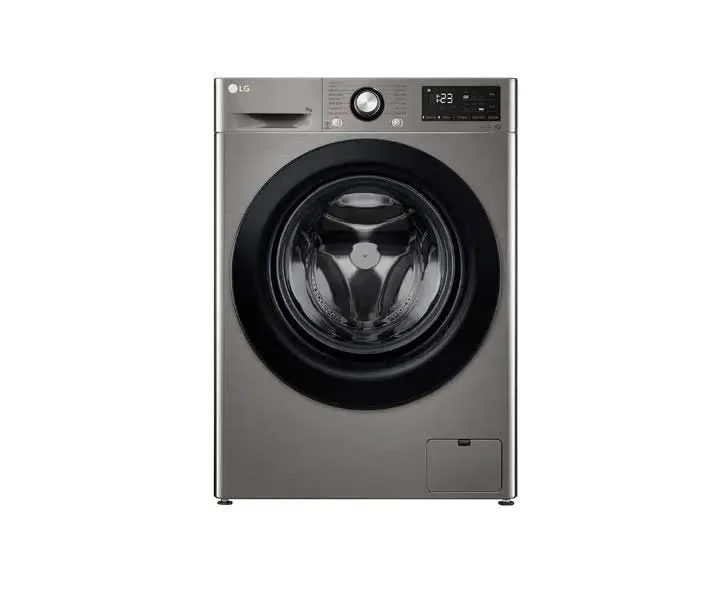 LG 9 Kg Front Washing Machine, Direct Drive Motor, 1400 RPM, Color Silver Model – F4R6VYGCP-EG – 1 Year Warranty.