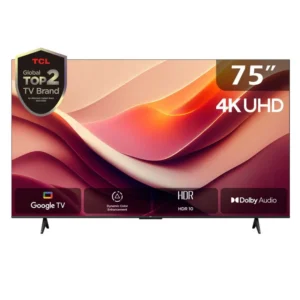 TCL 75Inch Smart LED TV, 4K Ultra HD, Google TV, P69B Series, Metallic Bezel-less, Color Black Model – 75P69B-T2 – 1 Year Full Warranty.