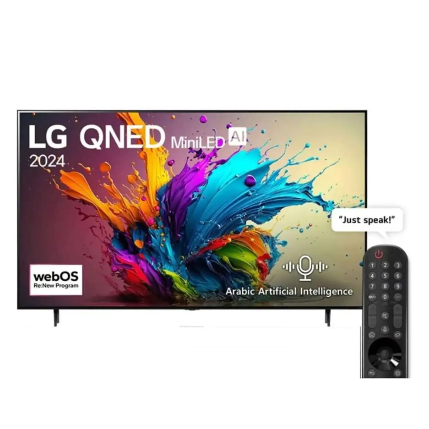 LG 75 Inch QNED Mini LED 4K Smart TV, QNED90 Series, AI Magic Remote, HDR10, webOS24, Color Black Model – 75QNED90T6A-IDN