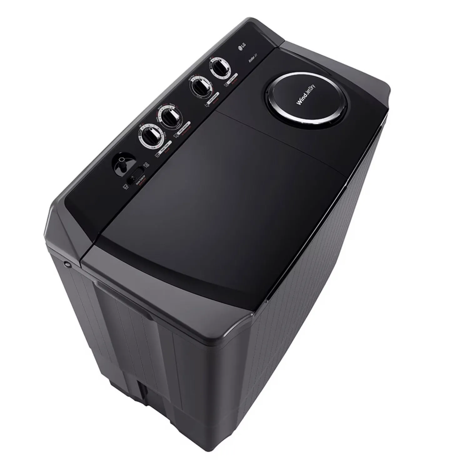 LG 7 Kg Twin Tub Washing Machine, Wind Jet Dry, Roller Jet, 3 Wash Programs, Color Black Model – P861RONT - Image 2