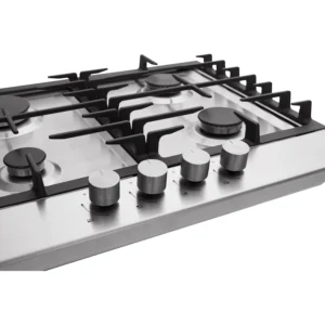 LG Built-in Gas Hob, 4 Burners, Auto Ignition, Knob Control, Size 60 x 60 cm Color Silver Model – HU641BBG CN – International Version.