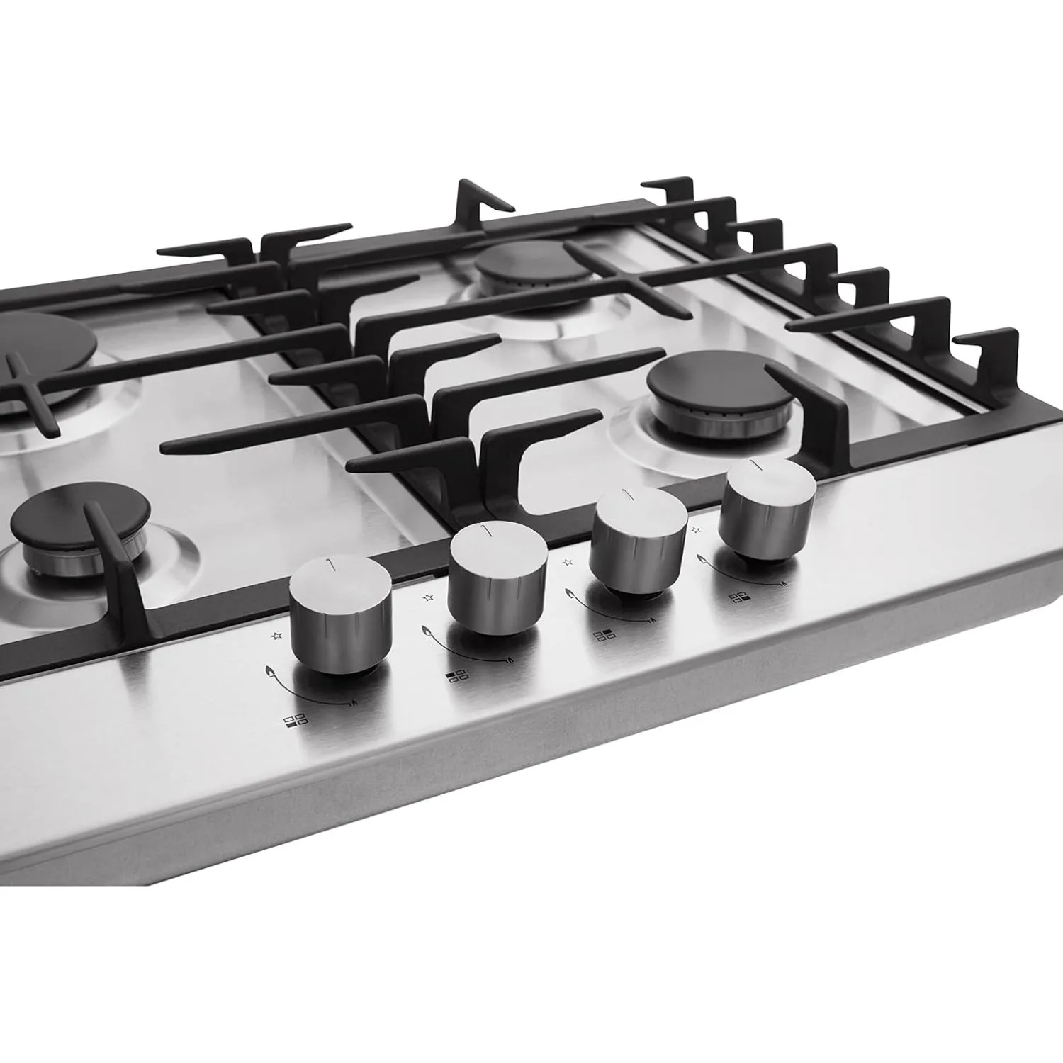 LG Built-in Gas Hob, 4 Burners, Auto Ignition, Knob Control, Size 60 x 60 cm Color Silver Model – HU641BBG CN – International Version.