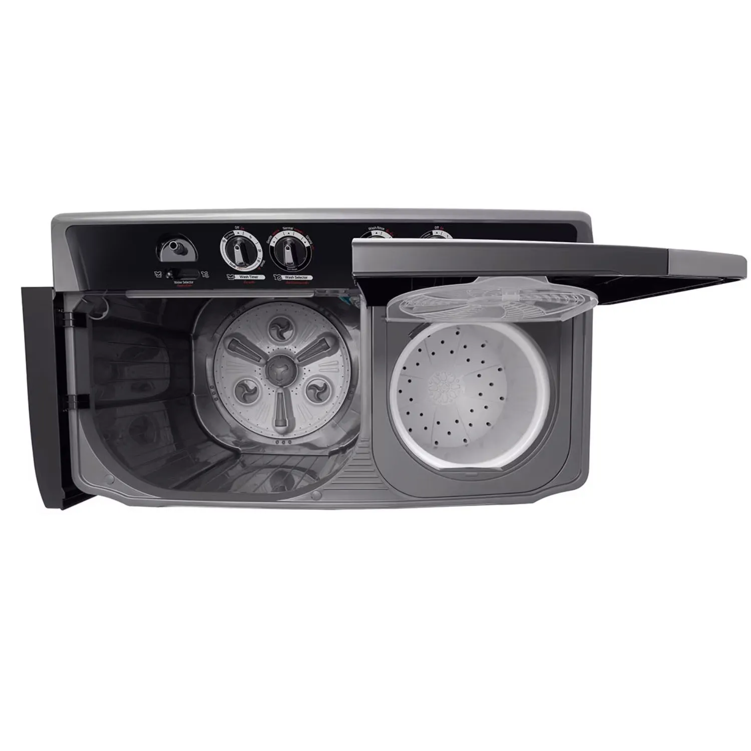 LG 18 Kg Twin Tub Washing Machine, Wind Jet Spray, Roller Jet, 3 Wash Programs, Color Black Model – P1861RWNT - Image 2